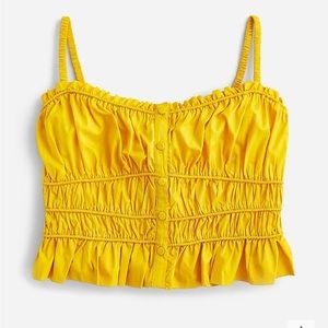 JCrew Cinched-waist cotton poplin tank top